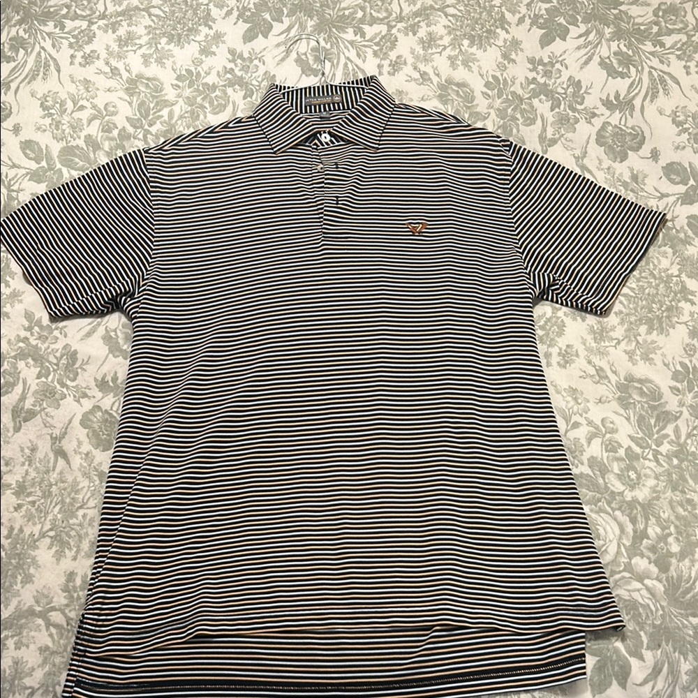 Peter Millar Striped Auburn Tigers Polo